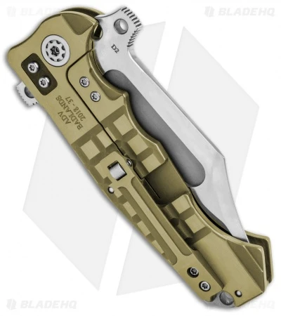 Andre De Villiers Bowie Badlands Flipper Knife Gold Frag Titanium (4" Satin) AdV - Image 3