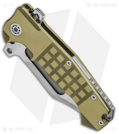 Andre De Villiers Bowie Badlands Flipper Knife Gold Frag Titanium (4" Satin) AdV - Image 2