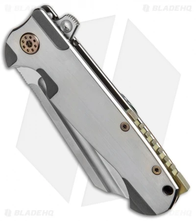 Andre De Villiers Classic Butcher Flipper Knife Satin/Bronze Ti (4" Satin) AdV - Image 2