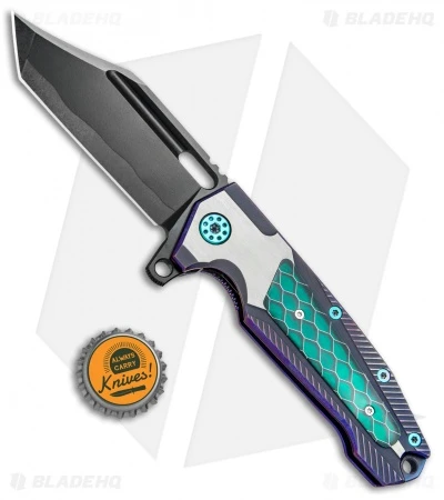 Andre De Villiers Custom Beast "Freak" Flipper Knife Green C-Tek (3.75" Black) - Image 4