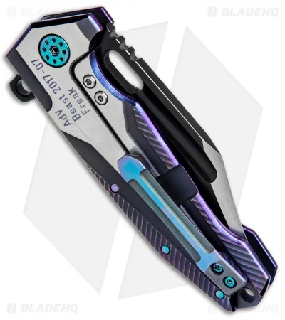 Andre De Villiers Custom Beast "Freak" Flipper Knife Green C-Tek (3.75" Black) - Image 3