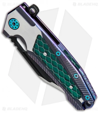 Andre De Villiers Custom Beast "Freak" Flipper Knife Green C-Tek (3.75" Black) - Image 2