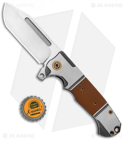 Andre De Villiers Tanto Frame Lock Knife Brown G-10 (3.75" Satin) - Image 4