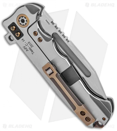 Andre De Villiers Tanto Frame Lock Knife Brown G-10 (3.75" Satin) - Image 3