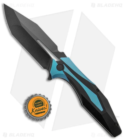 Arcane Design X Isham Bladeworks PLEXUS Knife Black/Blue Ti (3.5" Black M390) - Image 4