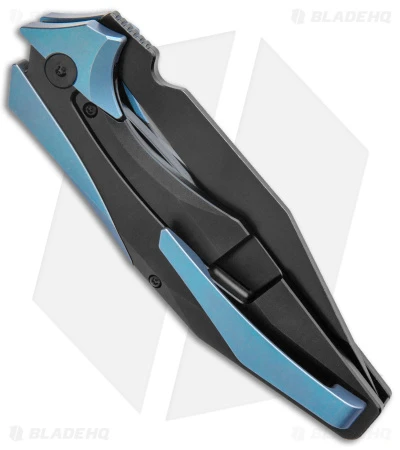 Arcane Design X Isham Bladeworks PLEXUS Knife Black/Blue Ti (3.5" Black M390) - Image 3