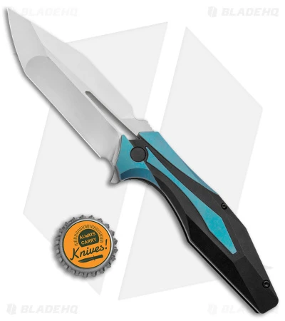 Arcane Design X Isham Bladeworks PLEXUS Knife Black/Blue Ti (3.5" Satin M390) - Image 4