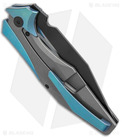 Arcane Design X Isham Bladeworks PLEXUS Knife SW Blue/Gray Ti (3.5" Black M390) - Image 3