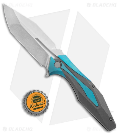 Arcane Design X Isham Bladeworks PLEXUS Knife SW Blue/Gray Ti (3.5" SW M390) - Image 4