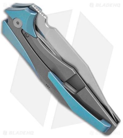 Arcane Design X Isham Bladeworks PLEXUS Knife SW Blue/Gray Ti (3.5" SW M390) - Image 3