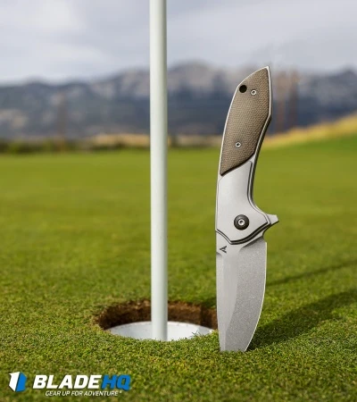 Arcform Catalyst Flipper Knife Ti/Micarta (3.5" Stonewash) TuffKnives - Image 6