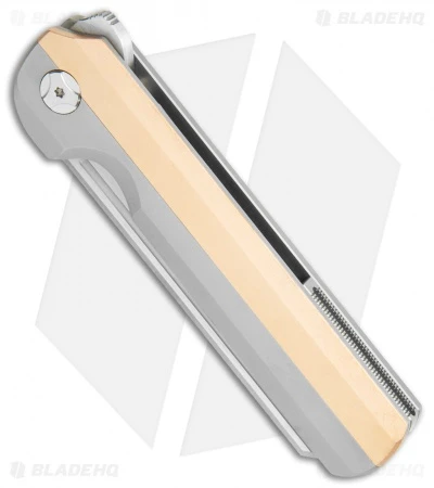 Arcform Slimfoot Frame Lock Knife Ti/Brass (3.5" Stonewash) TuffKnives - Image 2