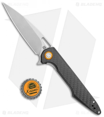 Artisan Cutlery Archaeo Liner Lock Flipper Knife Black CF (3.75" Stonewash) - Image 4