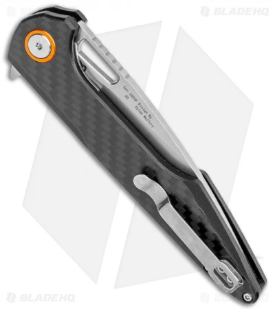 Artisan Cutlery Archaeo Liner Lock Flipper Knife Black CF (3.75" Stonewash) - Image 3