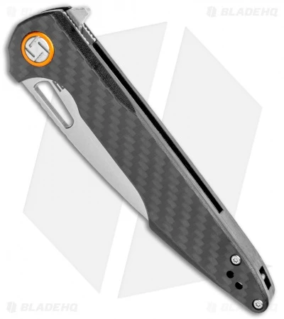 Artisan Cutlery Archaeo Liner Lock Flipper Knife Black CF (3.75" Stonewash) - Image 2