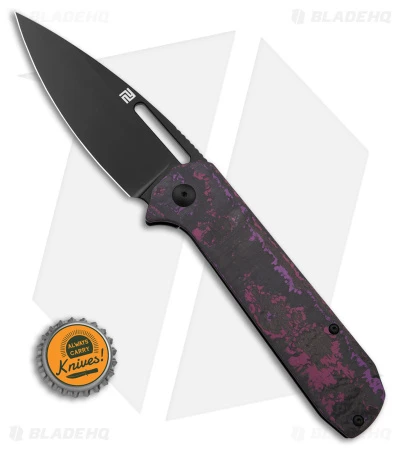Artisan Cutlery Arion Frame Lock Knife Purple Fat Carbon/Ti (3.6" PVD S35VN) - Image 4