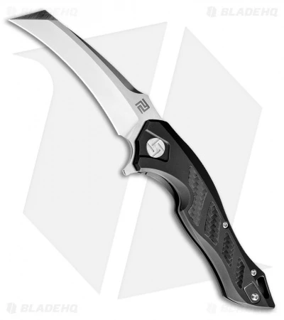 Artisan Cutlery Eagle Liner Lock Knife Black Titanium/CF (3.46" Satin M390)