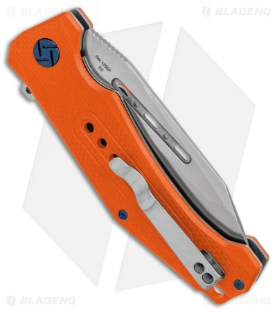 Artisan Cutlery Jungle Liner Lock Knife Orange G-10 (3.8" Stonewash) - Image 2