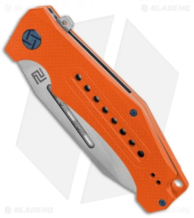 Artisan Cutlery Jungle Liner Lock Knife Orange G-10 (3.8" Stonewash) - Image 3