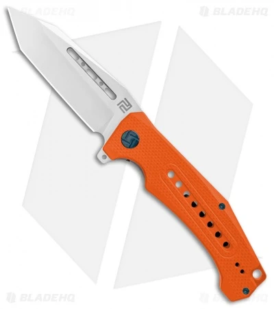 Artisan Cutlery Jungle Liner Lock Knife Orange G-10 (3.8" Stonewash)