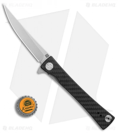 Artisan Cutlery S Waistline Liner Lock Knife Carbon Fiber (4" Stonewash) - Image 4