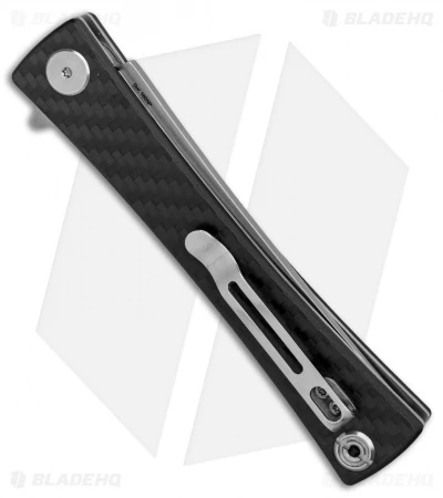 Artisan Cutlery S Waistline Liner Lock Knife Carbon Fiber (4" Stonewash) - Image 2