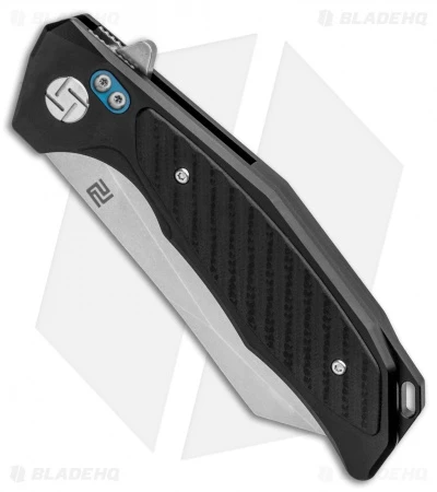 Artisan Cutlery Megahawk Frame Lock Knife Black Ti/Black G-10 (3.9" Satin) - Image 2