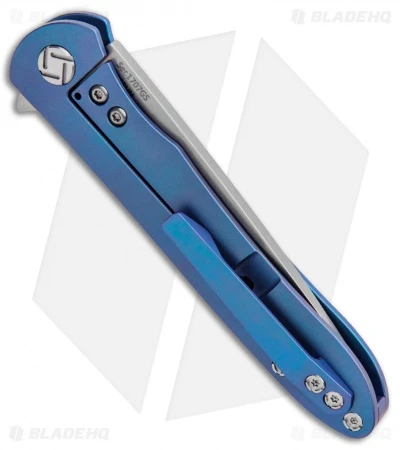 Artisan Cutlery Shark Frame Lock Knife CF/Blue Ti (3" Stonewash) 1707GS-BU - Image 3