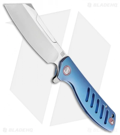 Artisan Cutlery Tomahawk Frame Lock Knife Blue Titanium (3.8" Satin S35VN)