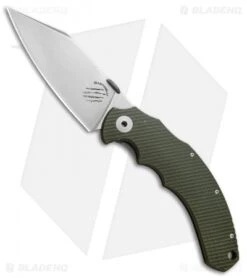 Bastinelli Big Dragotac Titanium Framelock Knife Green G-10 (4.5" Stonewash)