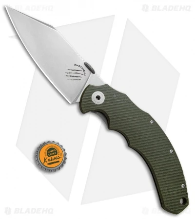 Bastinelli Big Dragotac Titanium Framelock Knife Green G-10 (4.5" Stonewash) - Image 4