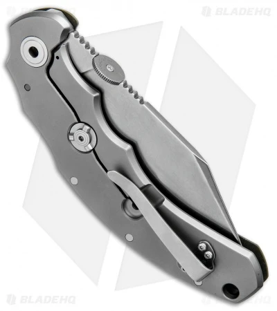 Bastinelli Big Dragotac Titanium Framelock Knife Green G-10 (4.5" Stonewash) - Image 3