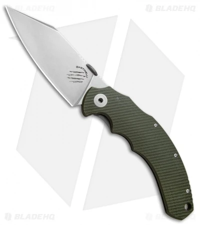 Bastinelli Big Dragotac Titanium Framelock Knife Green G-10 (4.5" Stonewash)