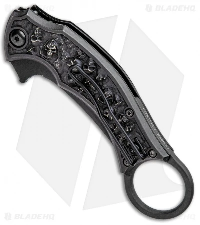 Bastinelli Creations Mako Folder Liner Lock Knife 2 Saints Bronze (2.5" Satin) - Image 2