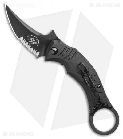 Bastinelli Creations Mako Folder Liner Lock Knife Black FRN (2.5" Black Serr)