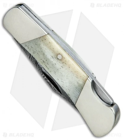 Bear & Son Cutlery Executive Lockback Knife Smooth Bone (2.25" Damascus) - Image 2
