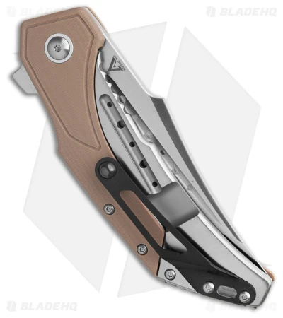 Begg Knives Astio Frame Lock Knife Tan G-10 (3.5" Satin) BG009 - Image 3