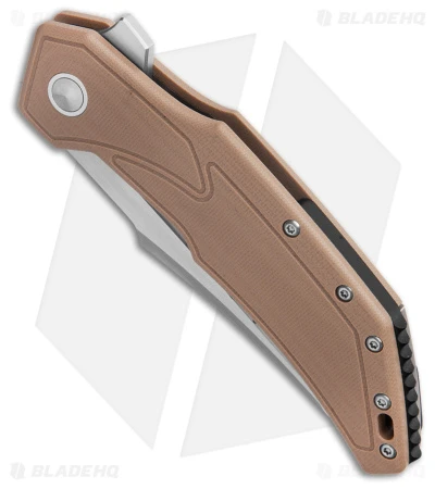 Begg Knives Astio Frame Lock Knife Tan G-10 (3.5" Satin) BG009 - Image 2