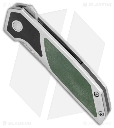 Begg Knives Diamici Liner Lock Knife G-10 Inlay Black/Green (3" Satin) Damascus - Image 2