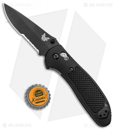 Benchmade Griptilian AXIS Lock Knife Black (3.45" Black Serr) 551SBK-S30V - Image 4