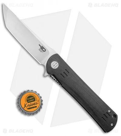 Bestech Knives Kendo Tanto Liner Lock Knife Black G-10 (3.75" Satin) - Image 4