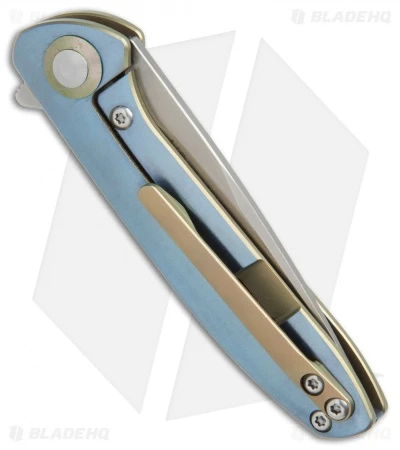 Bestech Knives Sapphire Flipper Knife Blue/Gold Ti (2.375" Gray) BT1705A - Image 3