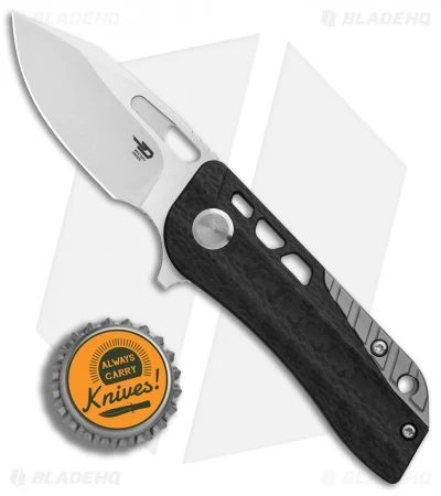 Bestech Knives Engine Drop Point Flipper CF/Spectrum Ti (2.38" Satin) BT1805D - Image 4