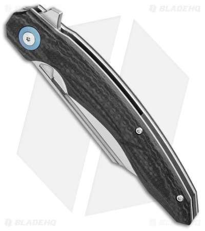 Bestech Knives Fanga Liner Lock Flipper Knife CF/Black G-10 (4" Satin) - Image 2