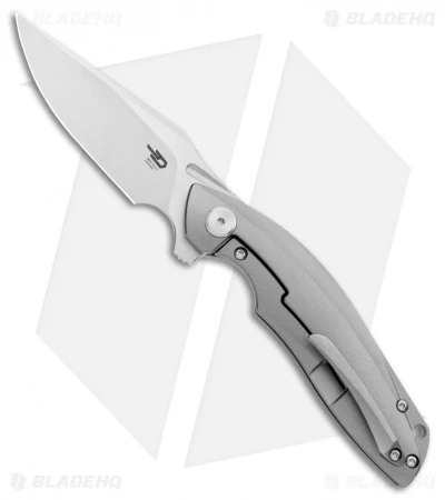 Bestech Knives Ghost Frame Lock Knife Titanium Left Hand (3.6" Stonewash) - Image 2