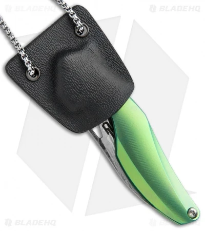 Bestech Knives Isham Reticulan Frame Lock Knife Green Ti (2" Damascus) BT1810I - Image 4