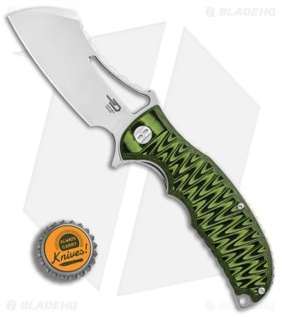 Bestech Knives Hornet Liner Lock Knife Green/Black G-10 (3.5" Satin) BG12C - Image 4