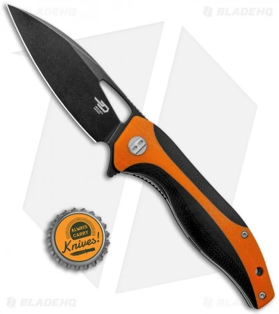 Bestech Knives Komodo Liner Lock Knife Black / Orange G-10 (3.5" Black) BTKG26E - Image 4