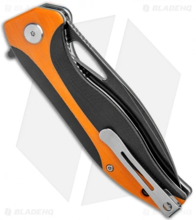 Bestech Knives Komodo Liner Lock Knife Black / Orange G-10 (3.5" Black) BTKG26E - Image 3