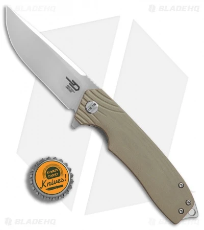 Bestech Knives Lion Liner Lock Knife Tan G-10 (3.3" Satin) - Image 4